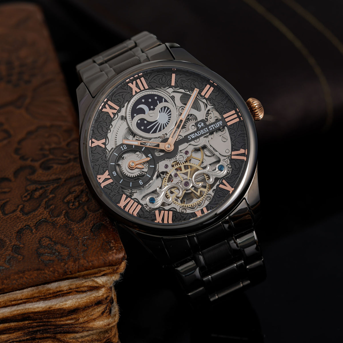 Aristocracy - Gun Metal - Premium Automatic Watch For Men