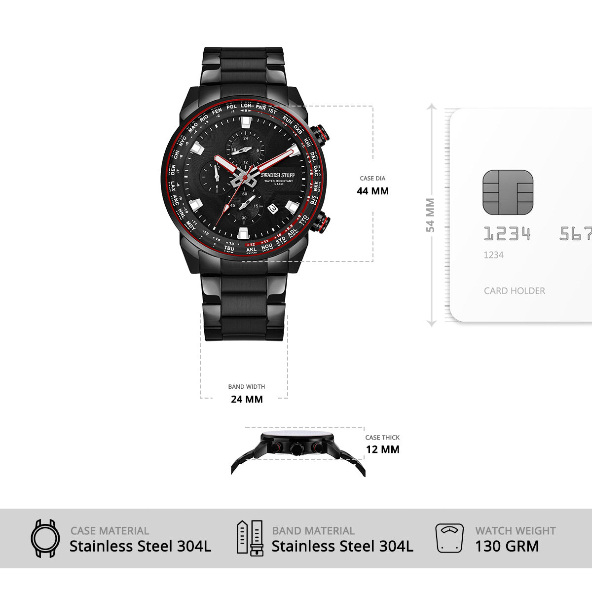 Coupe - Black - Premium Metal Watch For Men
