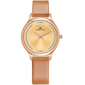 Stefanos - Brown - Premium & Luxurious Watch For Women