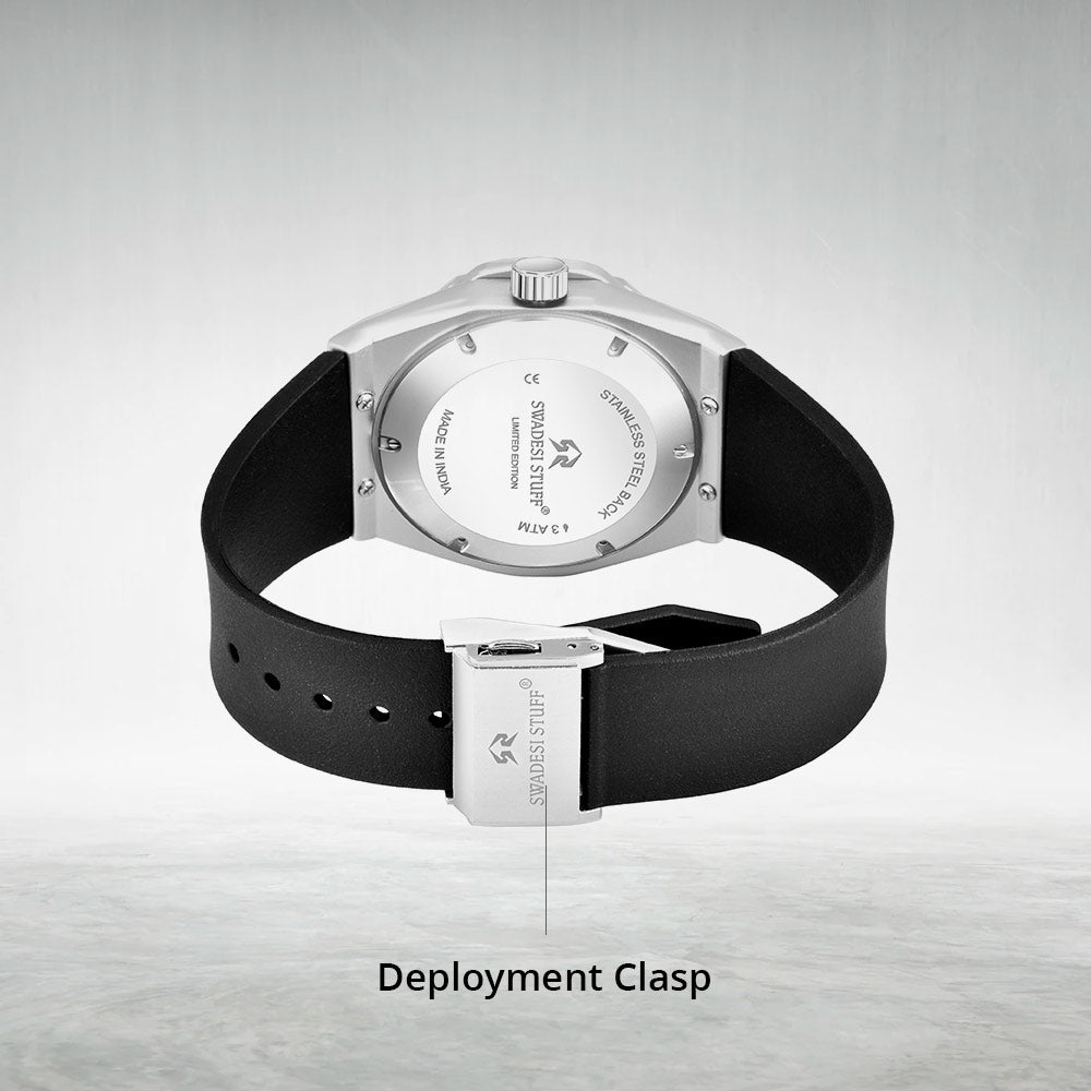 Aegis - Silver - Premium Silicone Strap Watch For Men